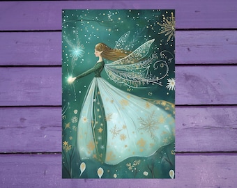 Winter Fairy Postcard 10x15cm/ 4'x6' in Penpal Supplies