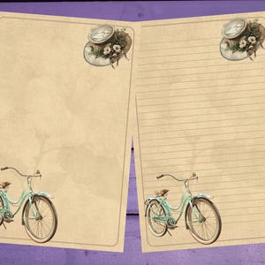 Papel vintage para escribir cartas de primavera, tamaño A5, papelería rayada o sin rayar, suministros para amigos por correspondencia