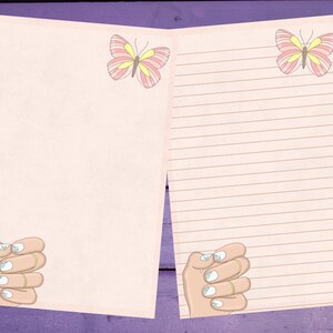 Papel para escrever cartas Spring Nails A5, papelaria pautada/sem pautada, suprimentos para amigos por correspondência
