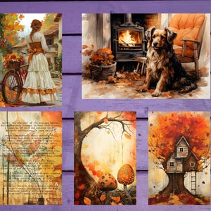 Lot de 2 cartes postales d'automne 10 x 15 cm/4 x 6 pi