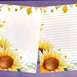 Papel para escrita de carta de girassol A5, artigos de papelaria forrados/sem forro, suprimentos para correspondência