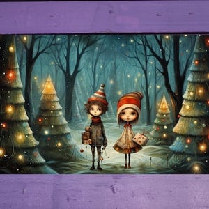 Carte postale de Noël originale 10 x 15 cm/ 4'x6' in Stylo