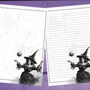 Papel de escrita de carta de bruxa vintage A5, artigos de papelaria forrados/sem forro, suprimentos para correspondência