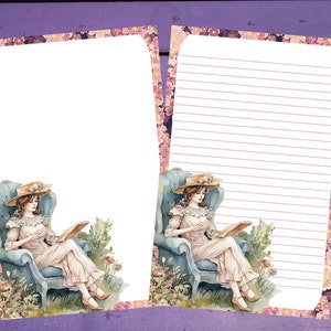 Carta de leitura de verão vintage, papel para escrita A5, artigos de papelaria forrado/sem forro, suprimentos para correspondência