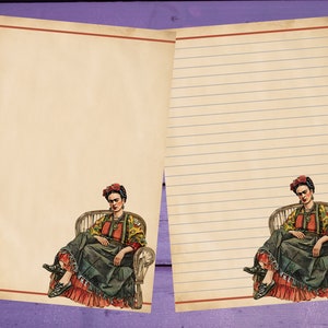 Papel para escrita de cartas Frida Kahlo A5 Artigos de papelaria forrados/sem forro Penpal Suprimentos