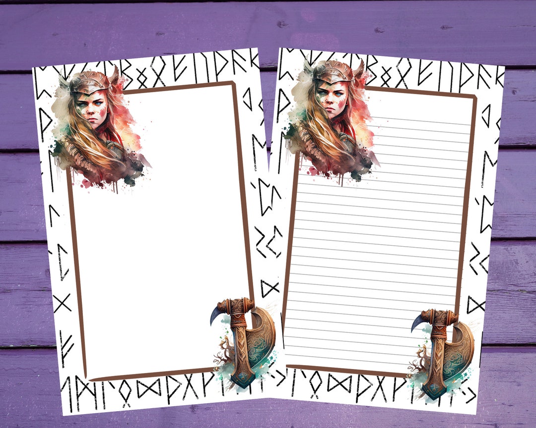 Viking Woman Letter Writing Paper A5 Stationery Lined/unlined Penpal