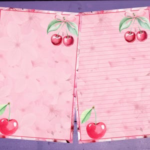 Papel de carta cereja A5 para papelaria pautado/sem pautado para correspondência