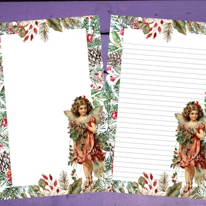 Papel de escrita de carta de fada de Natal vintage A5 Artigos de papelaria forrados/sem forro Penpal Suprimentos