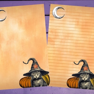 Papel de carta vintage com estampa de Halloween A5, pautado/sem pauta, suprimentos para amigos por correspondência