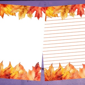 Folhas de outono Carta para escrever papel A5 artigos de papelaria forrado/sem forro Penpal Suprimentos