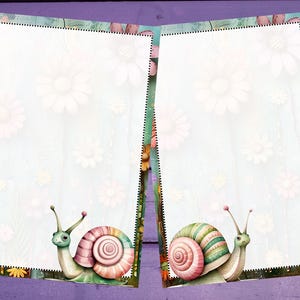 Spring Snails Papel de carta frente e verso A5 Papelaria pautada/sem pautada Suprimentos para amigos por correspondência