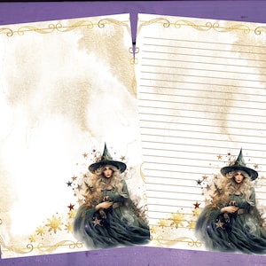 Papel para escrita de carta de bruxa de Natal A5 Artigos de papelaria forrados/sem forro Penpal Suprimentos