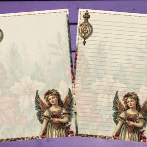 Papel de carta de anjo de Natal A5 para escrever artigos de papelaria pautados/sem pautados suprimentos para amigos por correspondência