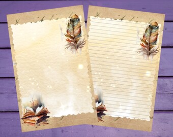 Dark Academia Letter Writing Paper A5 Stationery Lined/Unlined Penpal Supplies