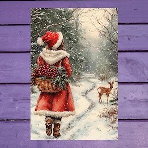 Weihnachtsspaziergang Postkarte 10 x 15 cm/ 4'x6' in Penpal Lieferungen