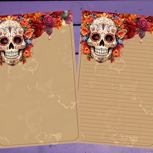 Papel de escrita de carta de caveira de açúcar A5 artigos de papelaria forrado/sem forro Penpal Suprimentos