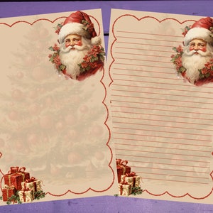 Carta da lettere vintage con Babbo Natale A5 Articoli di cancelleria foderati/sfoderati Penpal