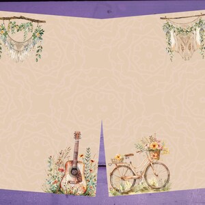 Papel para escrever cartas de verão Boho A5 pautado/sem pautado, dupla face, suprimentos para amigos por correspondência