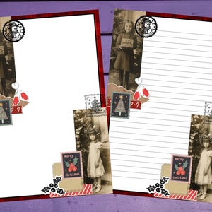Papel de carta com vibrações de Natal A5, papelaria pautada/sem pautada, suprimentos para amigos por correspondência