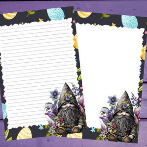 Papel de escrita de carta de gnomo de Páscoa escuro A5 artigos de papelaria forrado/sem forro Penpal Suprimentos