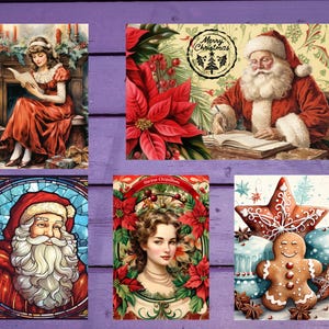 Lot de 1 cartes postales de Noël 10 x 15 cm/4 x 6 po.