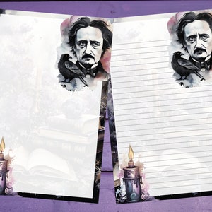 Papel para escrita de cartas Poe A5, artigos de papelaria forrados/sem forro, suprimentos para correspondência