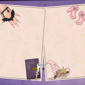 Papel de carta frente e verso moderno Witch A5 pautado/sem pautado Penpal Supplies