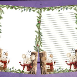 Papel de carta de camundongos de Natal A5, papelaria pautada/sem pautada, suprimentos para amigos por correspondência