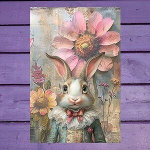 Carte postale lapin lunatique 10 x 15 cm/4'x6' in Stylos