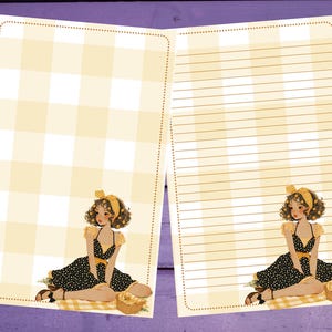 Papel para escrever cartas de piquenique A5, pautado/sem pauta, suprimentos para correspondência