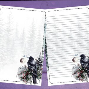 Papel de carta de corvo de Natal A5, papelaria pautada/sem pautada, suprimentos para amigos por correspondência