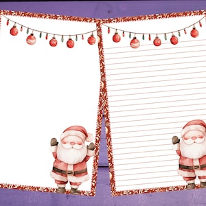 Papel de carta de Natal fofo A5 para papelaria pautado/sem pautado para correspondência