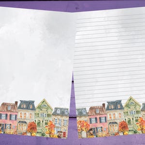 Papel de carta de rua outonal A5 para papelaria pautado/sem pautado, suprimentos para amigos por correspondência