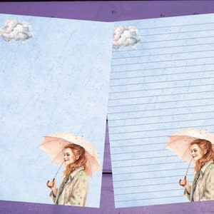 Primavera chuva carta escrita papel a5 artigos de papelaria forrado/sem forro penpal suprimentos