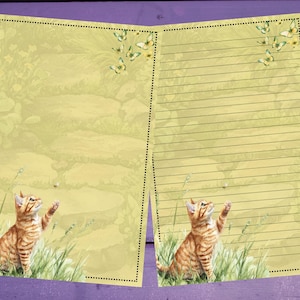 Papel de carta Summer Kitty A5 para escrever, pautado/sem pauta, suprimentos para correspondência
