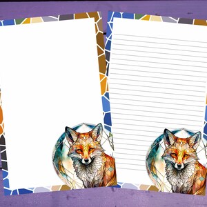 Vitral raposa carta escrita papel a5 artigos de papelaria forrado/sem forro penpal suprimentos