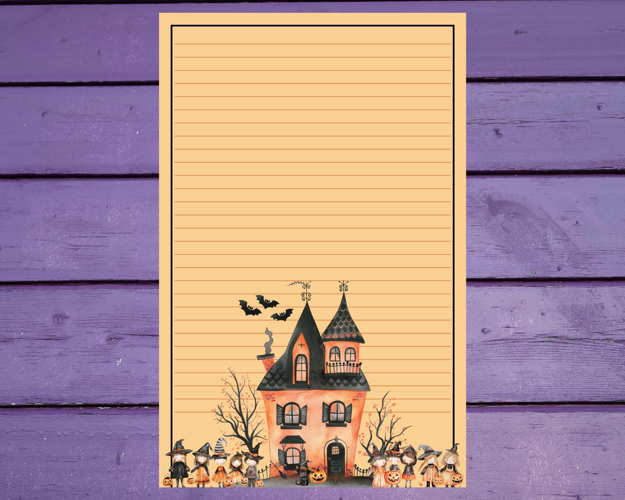 Trick or Treat Letter Writing Paper A5 Stationery Lined/unlined Penpal ...