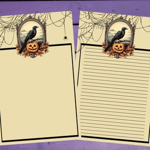 Halloween emoldurado carta de pássaro papel de escrita A5 artigos de papelaria forrado/sem forro Penpal Suprimentos