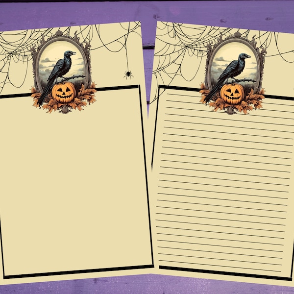 Halloween Gerahmtes Vogel Brief Briefpapier A5 Briefpapier Liniert/Unliniert Brieffreundschaften
