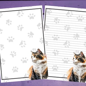 Papel para escrita de cartas de gato A5 Artigos de papelaria forrados/sem forro Penpal Suprimentos