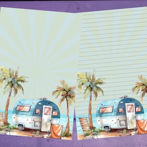 Papel para escrita de cartas de caravana de verão A5 Papelaria forrada/sem forro Penpa;