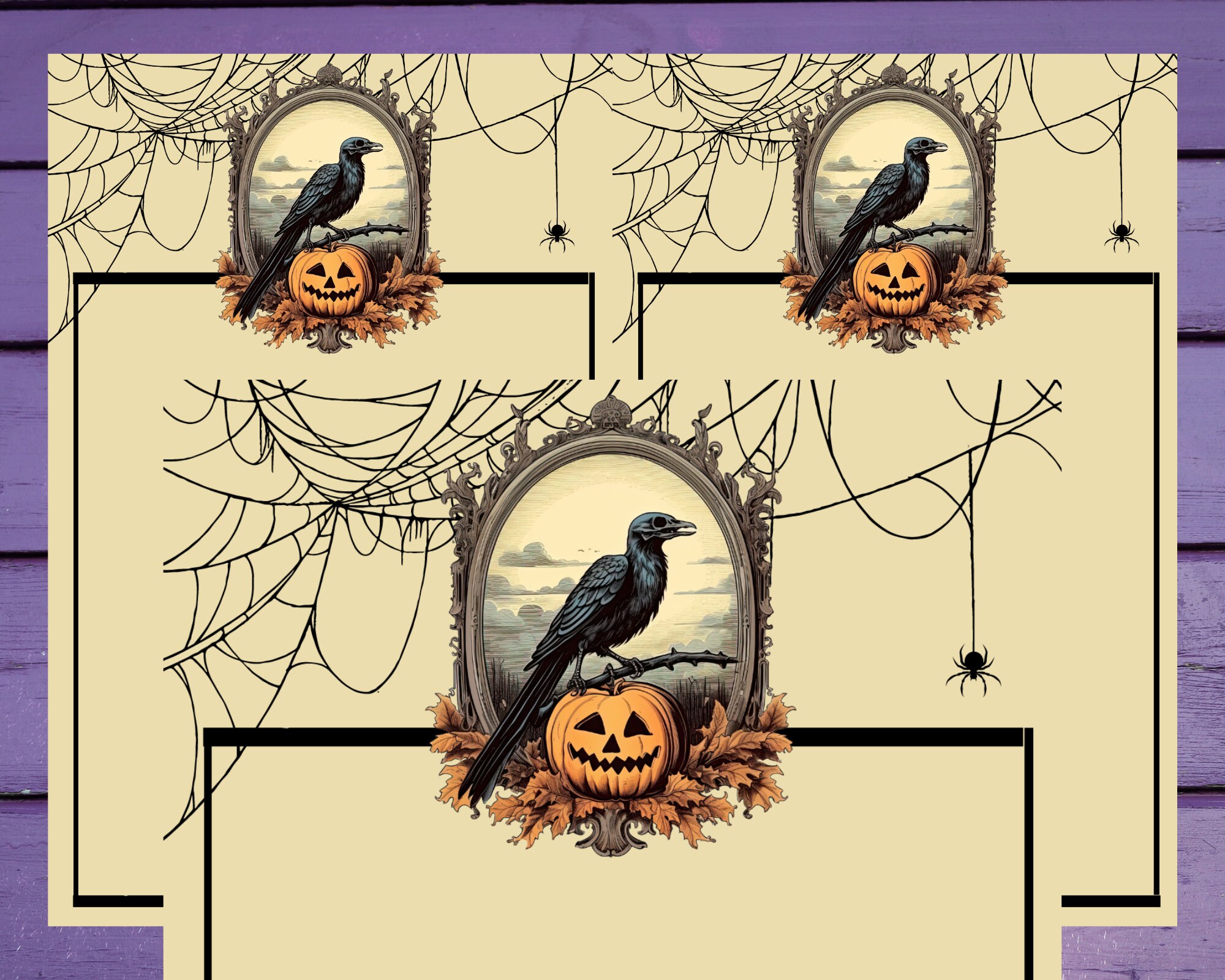 Halloween Framed Bird Letter Writing Paper A5 Stationery Lined/unlined ...
