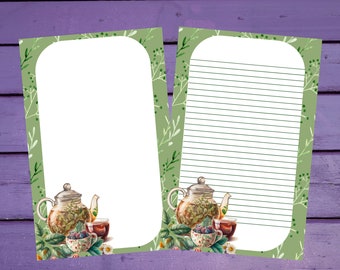 Herbal Tea Letter Writing Paper A5 Stationery Lined/Unlined Penpal Supplies