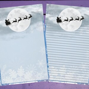 Papel para escrita de cartas de trenó do Papai Noel A5, material de papelaria forrado/sem forro