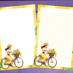 Limão Bicicleta Carta Escrevendo Papel A5 Artigos de Papelaria Forrado/Sem Forro Penpal Suprimentos