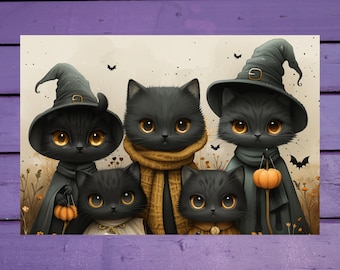 Halloween Cats Postcard 10x15cm/4&#39;x6&#39; in Penpal Supplies