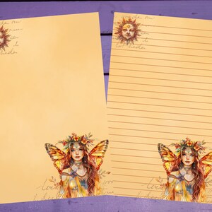 Papel de escrita de carta de fada de verão mágico A5 artigos de papelaria forrado/sem forro Penpal Suprimentos