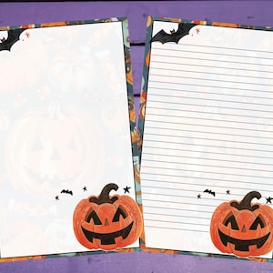 Papel de carta de Halloween estilo folclórico A5, papelaria pautada/sem pautada, suprimentos para amigos por correspondência
