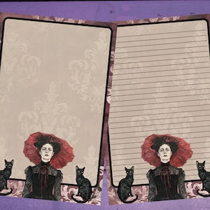 Papel de escrita de carta gótica romântica A5, artigos de papelaria forrados/sem forro, suprimentos para correspondência