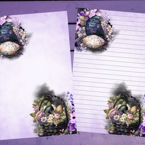Carta gótica escura de Páscoa, papel para escrita A5, material de papelaria forrado/sem forro